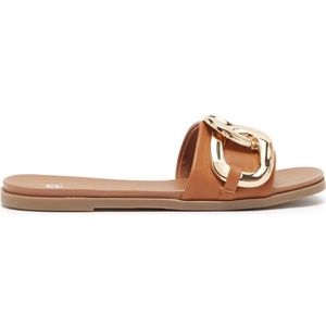 Serrefina Chain Link Slide Sandal (Tan) (NEW) No Box